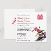 Waterverf Floral Tortelduifjes Chinees xi Wedding Kaart (Voorkant / Achterkant)