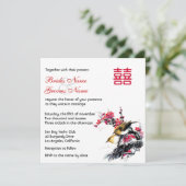 Waterverf Floral Tortelduifjes Chinees xi Wedding Kaart (Staand voorkant)