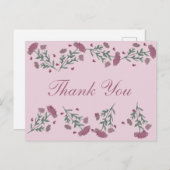 Waterverf Floral Valentijnsdag Hartelijk dank Briefkaart (Voorkant / Achterkant)