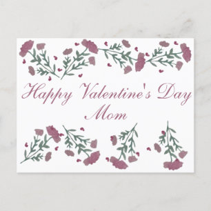 Waterverf Floral Valentijnsdag Heart Flower mama Briefkaart