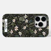 Waterverf Floral van persoonlijke naam Case-Mate iPhone Case (Achterkant (horizontaal))