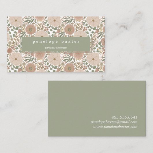 Waterverf Floral Visitekaartje (Voorkant / Achterkant)