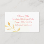 Waterverf Floral Visitekaartje (Achterkant)