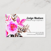 Waterverf Floral Visiting Card Visitekaartje (Achterkant)