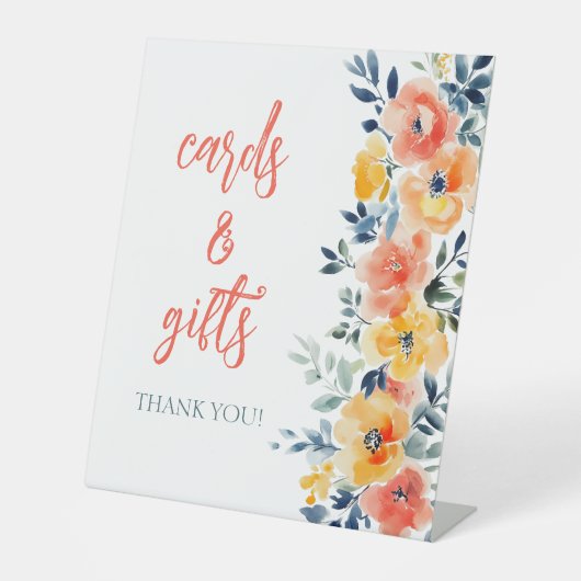 Waterverf Floral Vrijgezellenfeest CUSTOM Reclamebord Met Voetstuk (Voorkant)