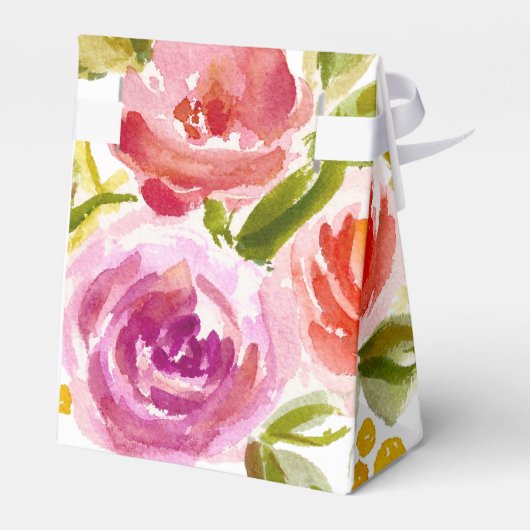 Waterverf Floral Vrijgezellenfeest Favor Boxes Bedankdoosjes (Achterkant)