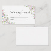 Waterverf Floral Vrijgezellenfeest Game Informatiekaartje (Voorkant / Achterkant)