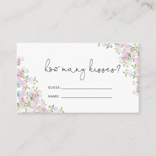 Waterverf Floral Vrijgezellenfeest Game Informatiekaartje (Voorkant)