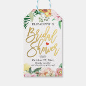 Waterverf Floral Vrijgezellenfeest Hartelijk dank Cadeaulabel (Achterkant)