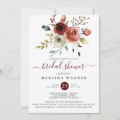 Waterverf Floral Vrijgezellenfeest Invitat Kaart (Voorkant)