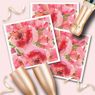 Waterverf Floral Vrijgezellenfeest Napkins Servet