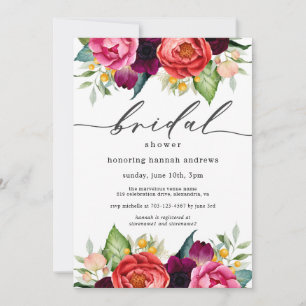 Waterverf Floral Vrijgezellenfeest Rustic Boho Kaart