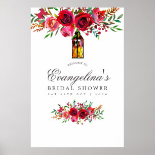 Waterverf Floral Vrijgezellenfeest Welkom Poster