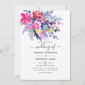 Waterverf Floral Weddenschap Kaart (Voorkant)