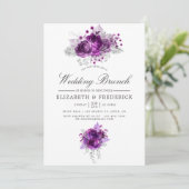 Waterverf Floral Wedding Brunch Aankondiging (Staand voorkant)