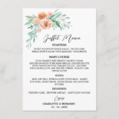 Waterverf Floral Wedding Buffet Menu Earth Tone (Voorkant)