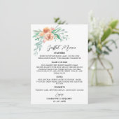 Waterverf Floral Wedding Buffet Menu Earth Tone (Staand voorkant)