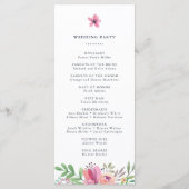 Waterverf Floral Wedding Ceremony Programma (Achterkant)