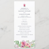 Waterverf Floral Wedding Ceremony Programma (Voorkant)