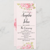 Waterverf Floral Wedding Cermony Programma (Voorkant / Achterkant)