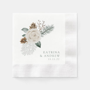 Waterverf Floral Wedding Cocktail Napkins Servet