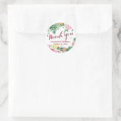 Waterverf Floral Wedding Dank je Sticker plein (Tas)