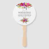 Waterverf Floral Wedding Favor Handwaaier (Voorkant)