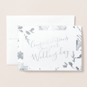 Waterverf Floral Wedding Gefeliciteerd Folie Kaarten (Voorkant met envelop)