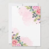 Waterverf Floral Wedding Invitation Kaart (Achterkant)