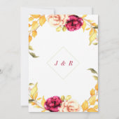 Waterverf Floral Wedding Invitation Kaart (Achterkant)
