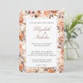 Waterverf Floral Wedding Invitations Kaart (Staand voorkant)