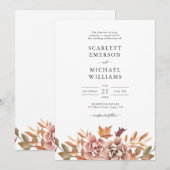 Waterverf Floral Wedding Kaart (Voorkant / Achterkant)