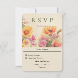 Waterverf Floral Wedding Kaart