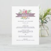 Waterverf Floral Wedding Menu (Staand voorkant)