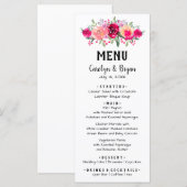 Waterverf Floral Wedding Menu (Voorkant / Achterkant)