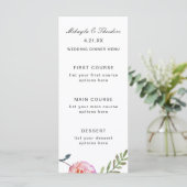 Waterverf Floral Wedding Menu Card (Staand voorkant)