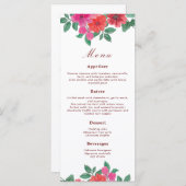 Waterverf Floral Wedding Menus Menu (Voorkant / Achterkant)