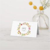 Waterverf Floral Wedding Place Card (Achterkant)