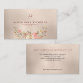 Waterverf Floral Wedding Planner Glam Monogram Visitekaartje (Voorkant / Achterkant)
