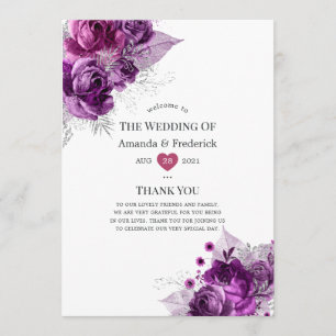 Waterverf Floral Wedding Plum en Navy Programma
