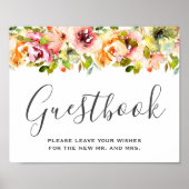 Waterverf Floral Wedding Poster zomertuin (Voorkant)