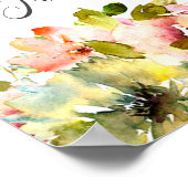 Waterverf Floral Wedding Poster zomertuin (Hoek)