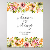 Waterverf Floral Wedding Poster zomertuin (Voorkant)