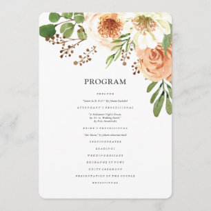 Waterverf Floral Wedding Programma