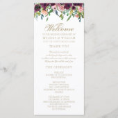 Waterverf Floral Wedding Programma (Voorkant)