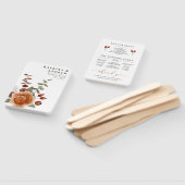 Waterverf Floral Wedding Programme Fans Terracotta Handwaaier (Niet-gemonteerd)