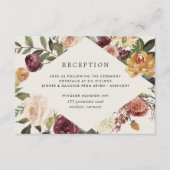 Waterverf Floral Wedding Reception Rustic Bloom Informatiekaartje (Voorkant)