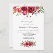 Waterverf Floral Wedding Rehearsal Dinner Kaart (Voorkant)