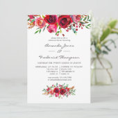 Waterverf Floral Wedding Rehearsal Dinner Kaart (Staand voorkant)