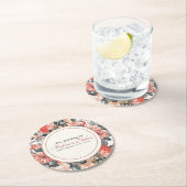  Waterverf Floral Wedding Ronde Kartonnen Onderzetter (Insitu)